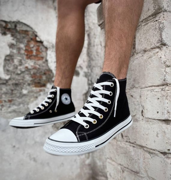 Мужские высокие кеды Converse All Star черные Конверс Олд стар Arm-KN1 фото