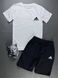Мужской летний костюм Adidas Футболка Шорты серый с черным комплект Адидас Ow-3 фото 2