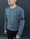 Мужской свитшот Stone Island хаки Кофта без капюшона Стон Айленд с патчем HOT-46 фото 3