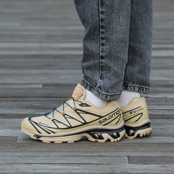 Мужские термокроссовки Salomon XT-6 Gore-Tex бежевые Inter-2263 фото