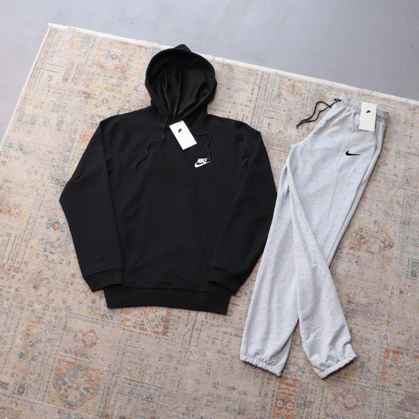 Мужской спортивный костюм Nike черный с капюшоном Комплект Худи Штаны Найк Ads-390 фото
