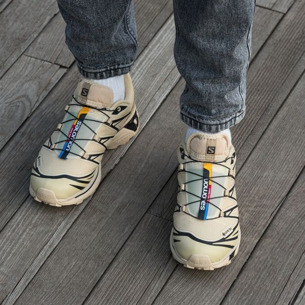 Мужские термокроссовки Salomon XT-6 Gore-Tex бежевые Inter-2263 фото