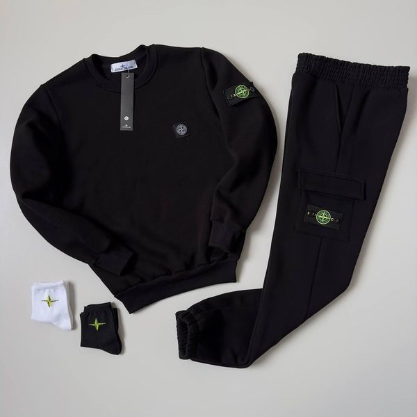 Мужской зимний спортивный костюм Stone Island бордовый Комплект Стон Айленд без капюшона Хар-348 фото