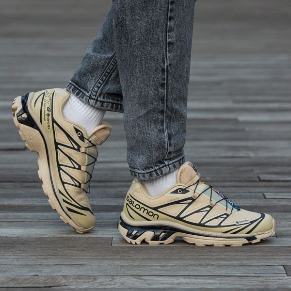 Мужские термокроссовки Salomon XT-6 Gore-Tex бежевые Inter-2263 фото
