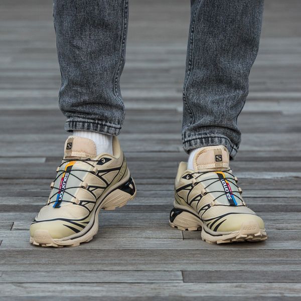 Мужские термокроссовки Salomon XT-6 Gore-Tex бежевые Inter-2263 фото