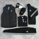 Мужской костюм Adidas 6в1 Жилетка + Кофта + Штаны + Футболка + Носки синий Хар-826 фото 4