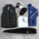 Мужской костюм Adidas 6в1 Жилетка + Кофта + Штаны + Футболка + Носки синий Хар-826 фото 3