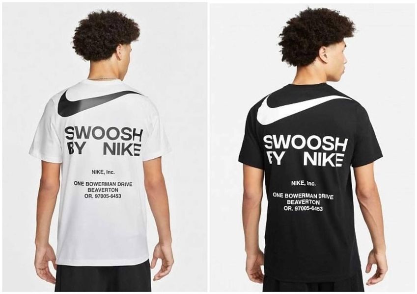Мужская футболка Nike Big Swoosh черная хлопковая Тенниска Найк Биг Свуш Ads-661 фото