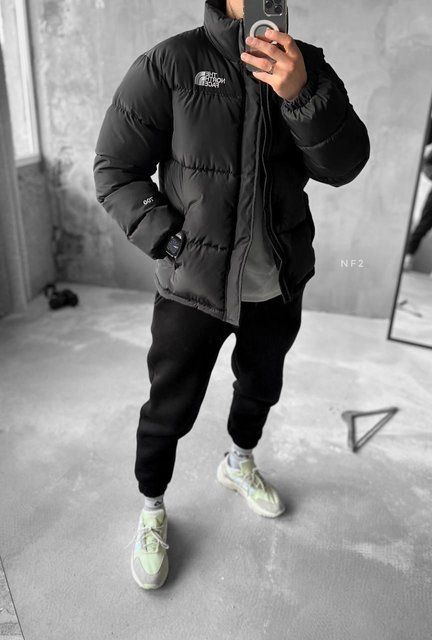 Чоловіча зимова куртка The North Face чорна оверсайз Пуховик ТНФ Gar-D025 8 фото