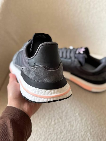 Мужские кроссовки Adidas ZX500 RM серые замшевые в сетку Адидас Arm-Vc_764 фото