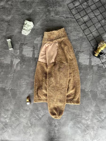 Чоловіча куртка плюшева бежева з чорним Бомбер тедді без капюшона весняний Моло-7332 фото
