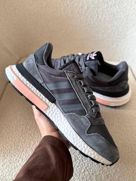 Мужские кроссовки Adidas ZX500 RM серые замшевые в сетку Адидас Arm-Vc_764 фото