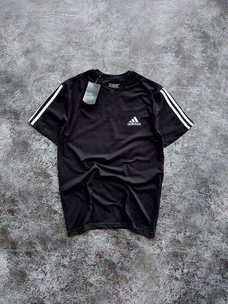 Мужская футболка Adidas белая Тениска Адидас с лампасами Мой-62/Хар-845 фото