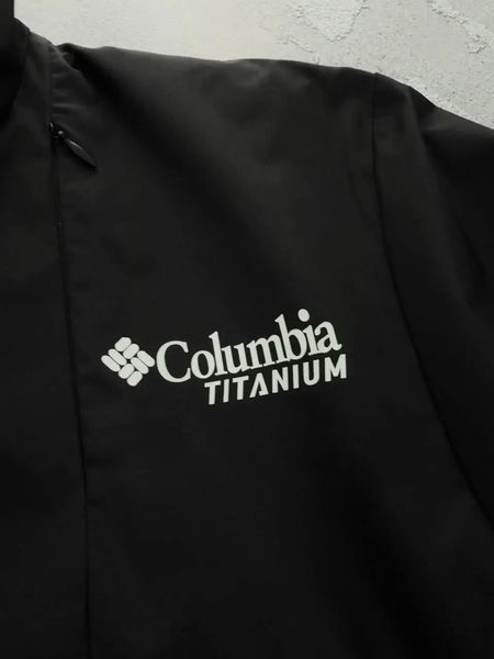 Мужская ветровка Columbia без капюшона черная Куртка Коламбия с термоподкладкой Хар-560 фото