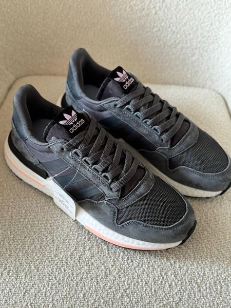 Мужские кроссовки Adidas ZX500 RM серые замшевые в сетку Адидас Arm-Vc_764 фото