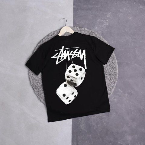Чоловіча футболка Stussy чорна бавовняна Теніска Стуссі Ads-214 фото