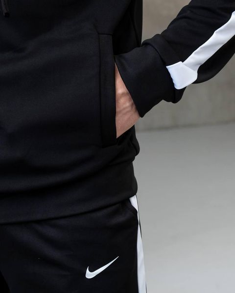 Мужской спортивный костюм Nike с лампасами черный Комплект Найк Кофта на змейке Штаны из дайвинга Sta-271 фото