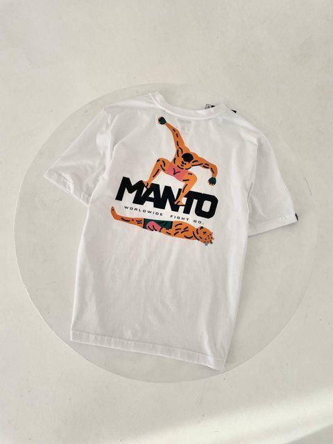 Мужская футболка Manto Stomp белая хлопковая Манто Стомп с принтом Ads-650 фото
