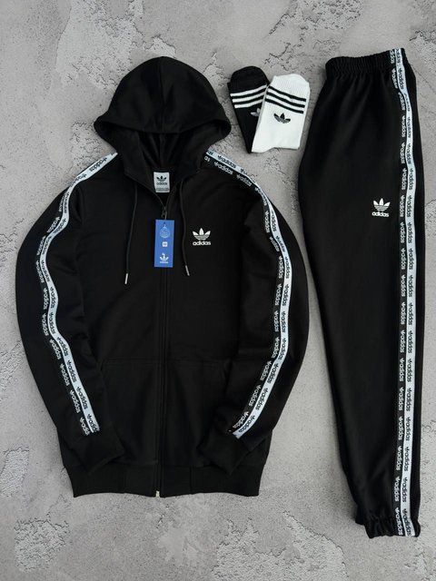 Чоловічий спортивний костюм Adidas чорний Хар-993 фото
