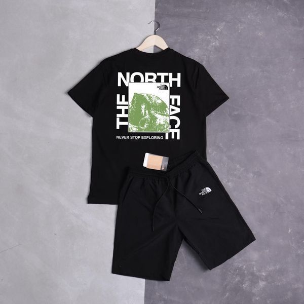Чоловічий літній костюм The North Face Футболка Шорти чорний комплект ТНФ Ads-282 фото