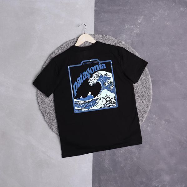 Чоловіча футболка Patagonia чорна бавовняна Теніска Патагонія Ads-330 фото