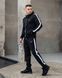 Мужской спортивный костюм Nike с лампасами черный Комплект Найк Кофта на змейке Штаны из дайвинга Sta-271 фото 1