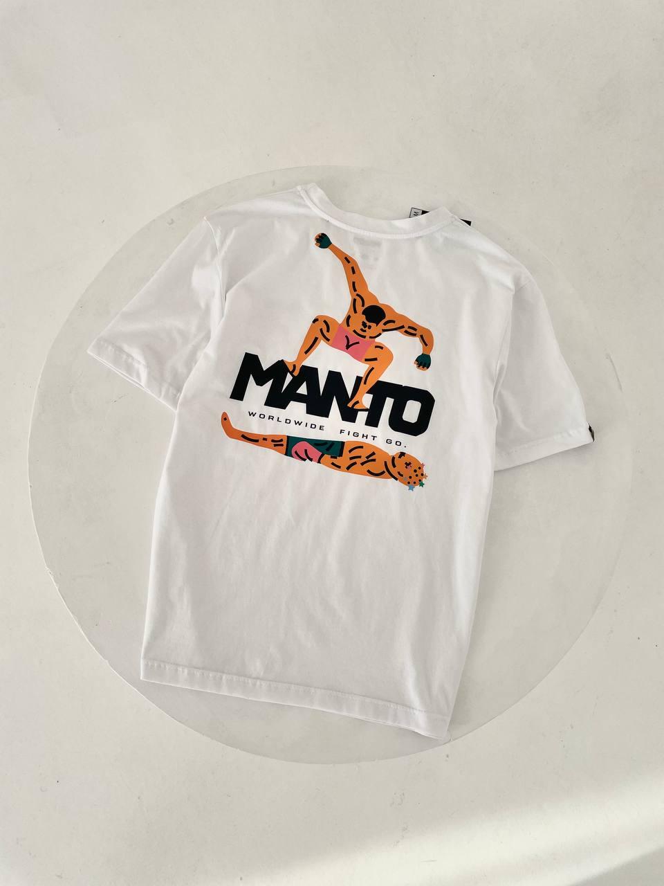 Чоловіча футболка Manto Stomp біла бавовняна Манто Стомп з принтом