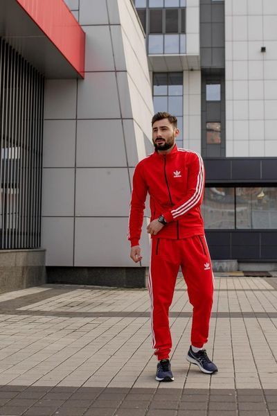 Чоловічий спортивний костюм Adidas без капюшона червоний Комплект Адідас Univer-20 3 фото