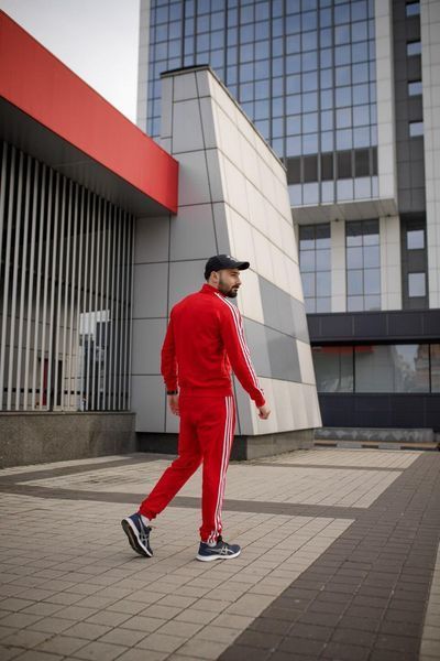 Чоловічий спортивний костюм Adidas без капюшона червоний Комплект Адідас Univer-20 3 фото