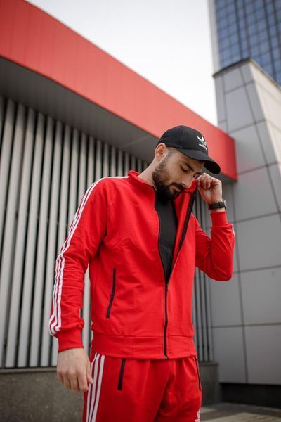 Чоловічий спортивний костюм Adidas без капюшона червоний Комплект Адідас Univer-20 3 фото