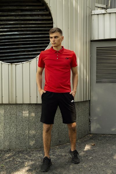 Чоловічий літній костюм The North Face Футболка поло Шорти Барсетка червоний комплект ТНФ Intr-1623936795 фото