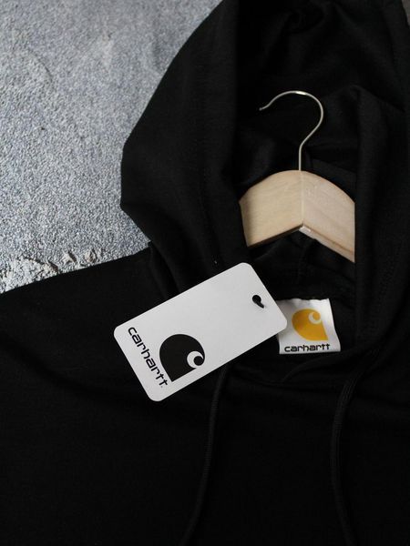 Мужское худи Carhartt черное Кофта Кархарт с капюшоном Ads-160 фото
