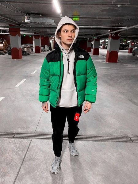 Чоловіча зимова куртка The North Face оверсайз зелена Пуховик ТНФ Arm-TH8 фото