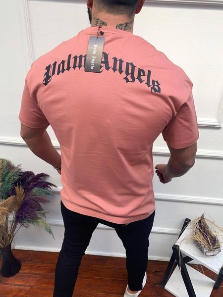 Мужская футболка оверсайз Palm Angels Тенниска Палм Энджелс серая Моло-D894 фото