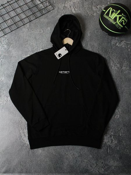 Мужское худи Carhartt черное Кофта Кархарт с капюшоном Ads-160 фото