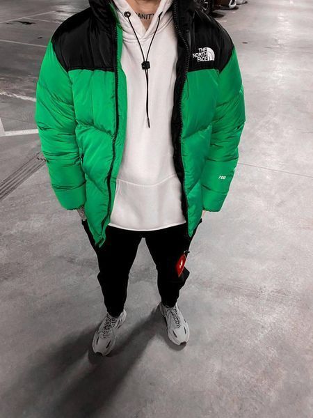 Чоловіча зимова куртка The North Face оверсайз зелена Пуховик ТНФ Arm-TH8 фото