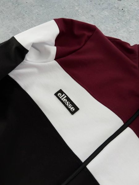 Чоловіча кофта Ellesse без капюшона чорна з бордовим Олімпійка Еліс на блискавці Хар-581 фото