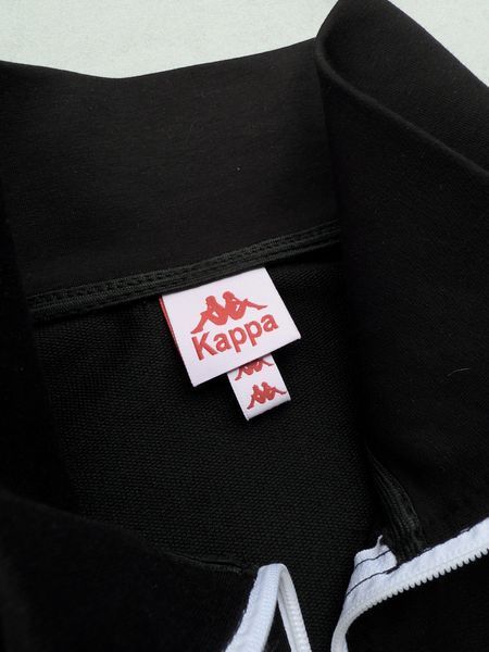 Чоловіча кофта Kappa без капюшона чорна Олімпійка Каппа з лампасами Хар-653 фото