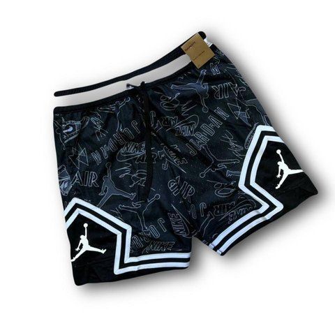 Мужские шорты Jordan Dry Fit черные с белым Бриджи Джордан Драй Фит хлопковые Hub-13 фото