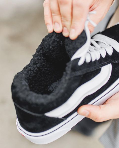 Мужские зимние кеды Vans Knu Skool черно-белые Ванс Кну Скул замшевые Arm-1274 фото