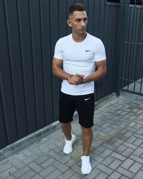 Мужской летний костюм Nike Футболка Шорты Барсетка белый комплект Найк Intr-1586983583 фото