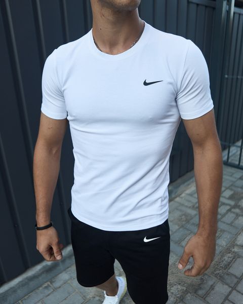 Мужской летний костюм Nike Футболка Шорты Барсетка белый комплект Найк Intr-1586983583 фото