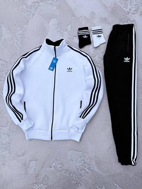 Мужской зимний спортивный костюм Adidas белый Комплект Адидас без капюшона Хар-72 фото