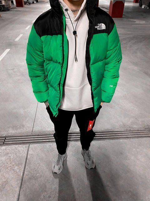 Чоловіча зимова куртка The North Face оверсайз зелена Пуховик ТНФ Arm-TH8 фото