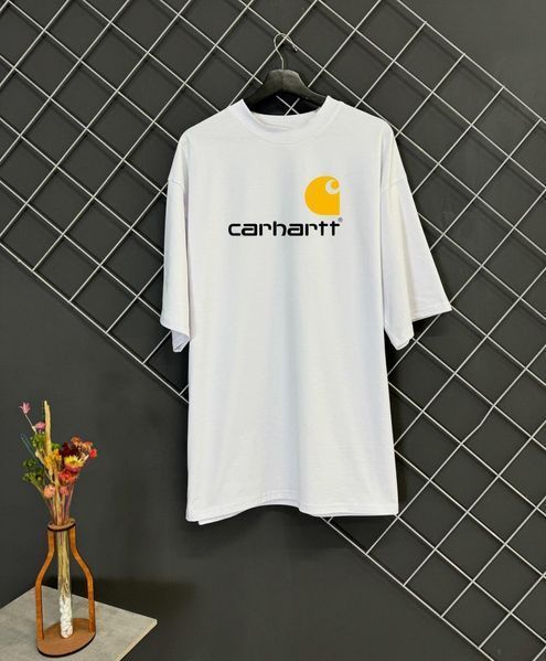 Мужская футболка оверсайз Carhartt белая Тенниска Кархарт Rap-RD379 фото