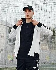 Чоловічий спортивний костюм Adidas зі змійкою білий Комплект Адідас без капюшона Мой-143 4 фото