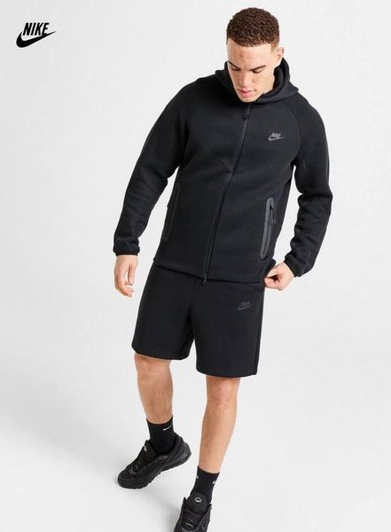 Мужские спортивные шорты Nike Tech черные хлопковые Найк Теч Hub-105 фото