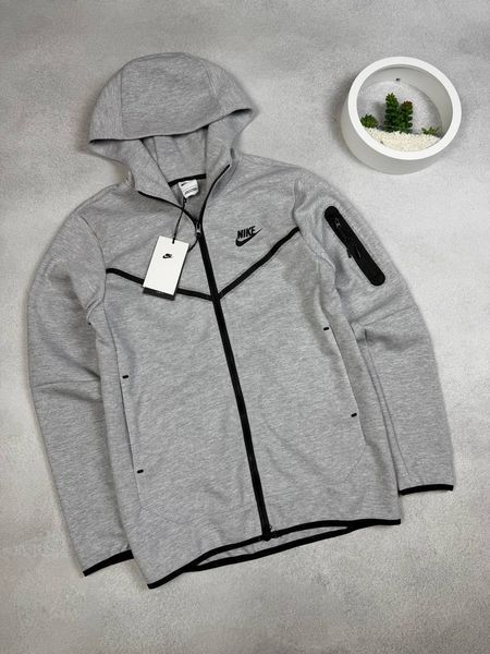 Жіноча демісезонна кофта Nike Tech Fleece сіра Dej-2 фото