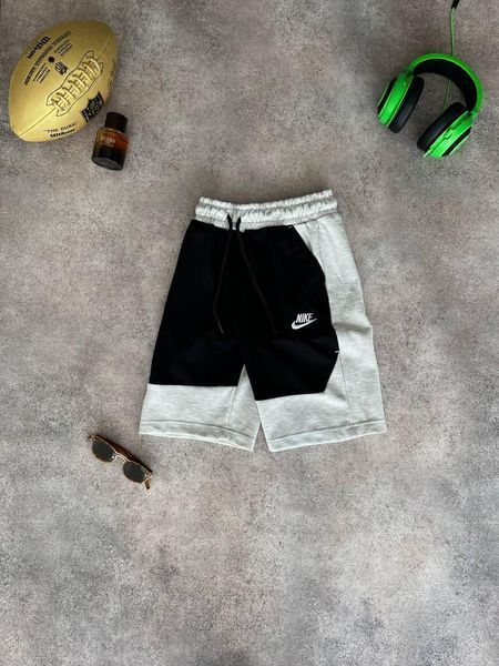 Мужские спортивные шорты Nike серые с черным хлопковые с карманами Найк Моло-KN78 фото