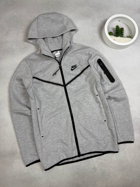 Жіноча демісезонна кофта Nike Tech Fleece сіра Dej-2 фото
